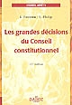 Les grandes décisions du Conseil constitutionnel