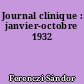 Journal clinique : janvier-octobre 1932