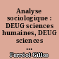 Analyse sociologique : DEUG sciences humaines, DEUG sciences économiques, AES, DEUG droit