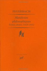 Manifestes philosophiques : textes choisis (1839-1845)