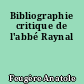 Bibliographie critique de l'abbé Raynal