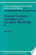 Several complex variables and complex manifolds : II