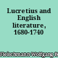 Lucretius and English literature, 1680-1740
