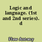 Logic and language. (1st and 2nd series). d
