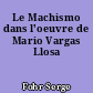 Le Machismo dans l'oeuvre de Mario Vargas Llosa