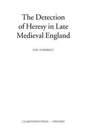 The detection of heresy in late medieval England
