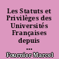 Les Statuts et Privilèges des Universités Françaises depuis leur fondation jusqu'en 1789 : 1ere Partie : (Moyen-Age)