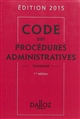 Code des procédures administratives : commenté