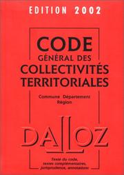 Code général des collectivités territoriales : commune, département, région