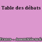 Table des débats