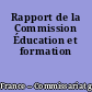 Rapport de la Commission Éducation et formation