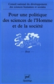 Pour une politique des sciences de l'Homme et de la société : recueil des travaux (1998-2000)