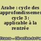 Arabe : cycle des approfondissements, cycle 3 : applicable à la rentrée 2002
