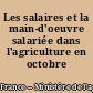 Les salaires et la main-d'oeuvre salariée dans l'agriculture en octobre 1977