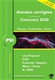Physique, modélisation, chimie : PSI : 2020
