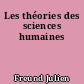 Les théories des sciences humaines