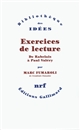 Exercices de lecture : de Rabelais à Paul Valéry