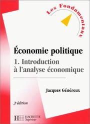 Économie politique : 1 : Introduction à l'analyse économique
