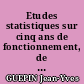Etudes statistiques sur cinq ans de fonctionnement, de 1968 à 1972 inclus, du Centre de prématurés et de réanimation néo-natale de La Roche-sur-Yon