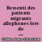 Ressenti des patients migrants allophones lors de leurs premières consultations médicales : entretiens semi-dirigés en Pays de la Loire avec des patients parlant désormais français