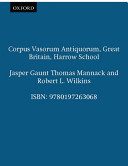 Corpus vasorum antiquorum : Great Britain : 21 : Harrow school