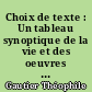 Choix de texte : Un tableau synoptique de la vie et des oeuvres de Théophile Gautier : Une suite iconographique : Une bibliographie