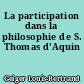 La participation dans la philosophie de S. Thomas d'Aquin