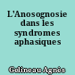 L'Anosognosie dans les syndromes aphasiques