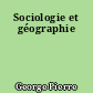 Sociologie et géographie
