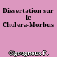 Dissertation sur le Cholera-Morbus