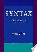 Syntax : an introduction