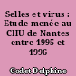 Selles et virus : Etude menée au CHU de Nantes entre 1995 et 1996