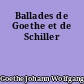 Ballades de Goethe et de Schiller
