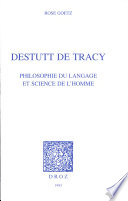 Destutt de Tracy : philosophie du langage et science de l'homme