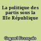 La politique des partis sous la IIIe République