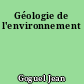 Géologie de l'environnement
