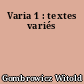 Varia 1 : textes variés