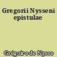 Gregorii Nysseni epistulae
