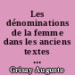 Les dénominations de la femme dans les anciens textes littéraires français