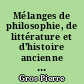 Mélanges de philosophie, de littérature et d'histoire ancienne offerts à Pierre Boyancé