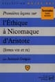 Premières leçons sur l'"Ethique à Nicomaque" d'Aristote : livres VIII et IX