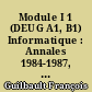 Module I 1 (DEUG A1, B1) Informatique : Annales 1984-1987, Université de Nantes, Faculté des sciences