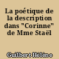La poétique de la description dans "Corinne" de Mme Staël
