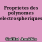 Proprietes des polynomes electrospheriques