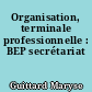 Organisation, terminale professionnelle : BEP secrétariat