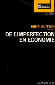 De l'Imperfection en économie