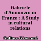 Gabriele d'Annunzio in France : A Study in cultural relations