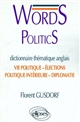 Words politics : dictionnaire thématique anglais : vie politique, élections, politique intérieure, diplomatie...