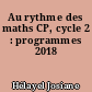 Au rythme des maths CP, cycle 2 : programmes 2018