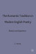 The Romantic tradition in modern English poetry : rhetoric and experience